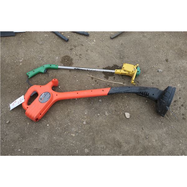 2 - weed wackers, small yellow one and a black & decker weed eater