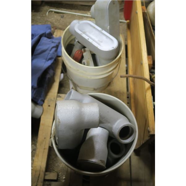 2 - pails of electrical fittings