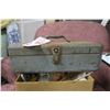 Image 2 : Misc box of tools & other items. Metal tool box, painting items, hand saw ..etc