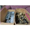 Image 1 : box of electrical boxes, box of older door knobs