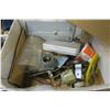 Image 8 : misc box of items, plumbers snake, copper rods, bathroom fan..etc.