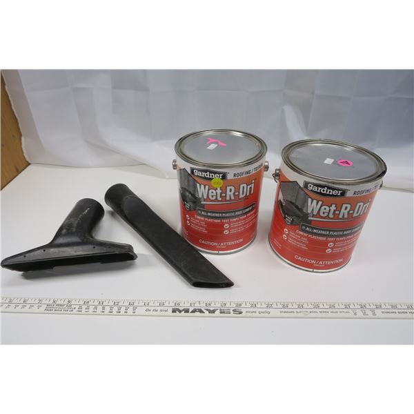 Plastic roof cement, vacuum parts