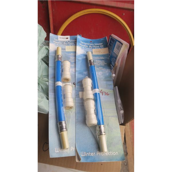 box of misc plumbing items