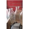 Image 2 : box of vintage glass milk bottles and car part