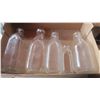 Image 6 : box of vintage glass milk bottles and car part