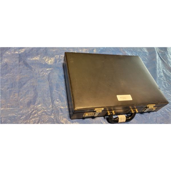 Brief Case Black Leather with Known Codes