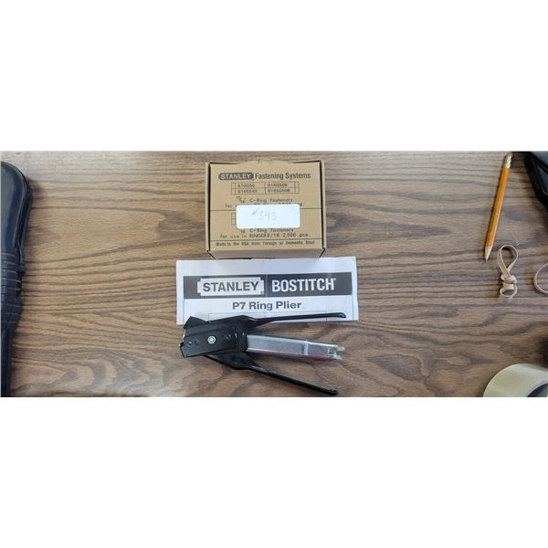 Stanley Bostich P7 ring Plier & 1 Box of 2,500 C-Ring Fastenners