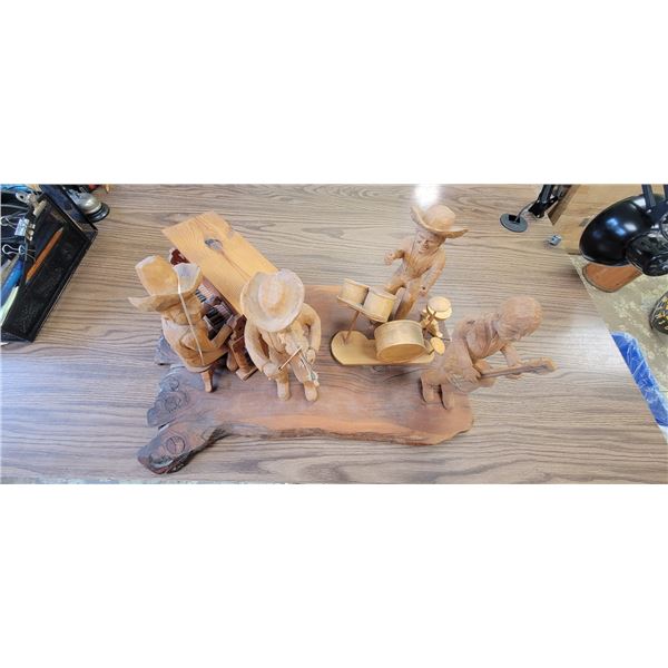 Wood Carving - The Band by G. Pelletier 94 22" x 14" x 11"