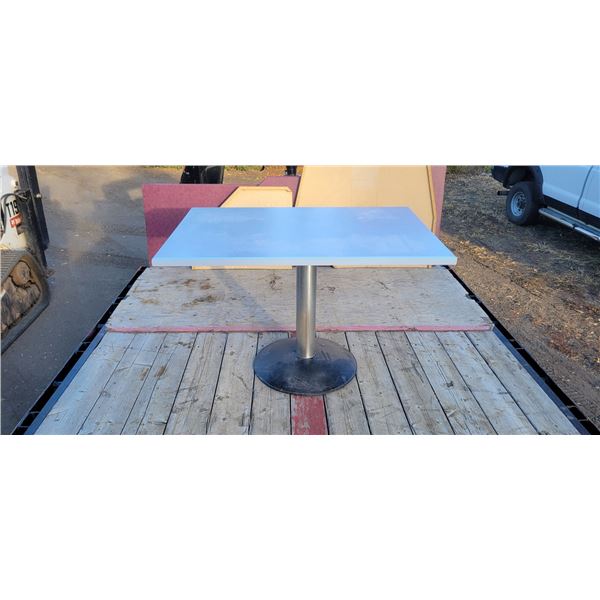 Table Grey Arborite Top w Black Steel Base
