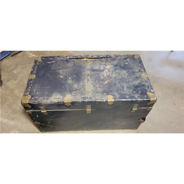 Trunk - Blue Metal (well used) 34" x 19" x 18"