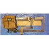 Image 1 : Carpentry Kit w level, leather pouch, squares & miter gauge