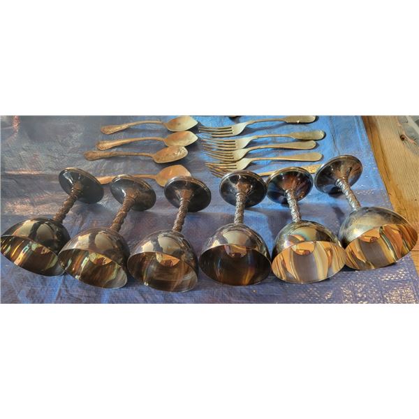 Silver Wine Glases & Silverware