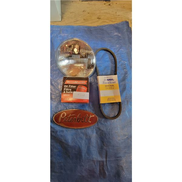 1997 Jeep TJ V8 Oil Filter, Fan Belt, Round Headlight and Metal Peterbilt Emblem