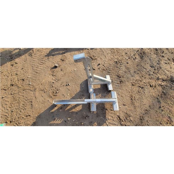 Ladder Jack (pair) used with two extension ladders to lay a walking plank between while finishing ta