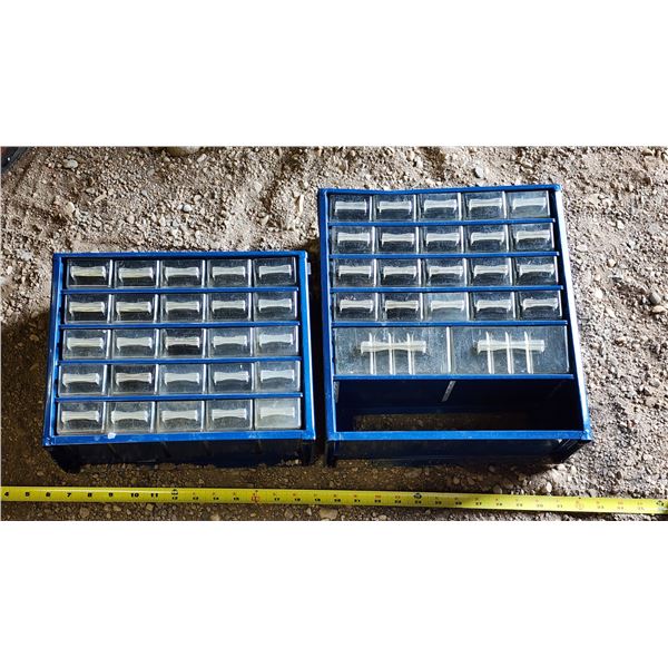 Set of 2, Blue hardware organizers - Taller one 1ft 1" H & Smaller one 9 1/2" H