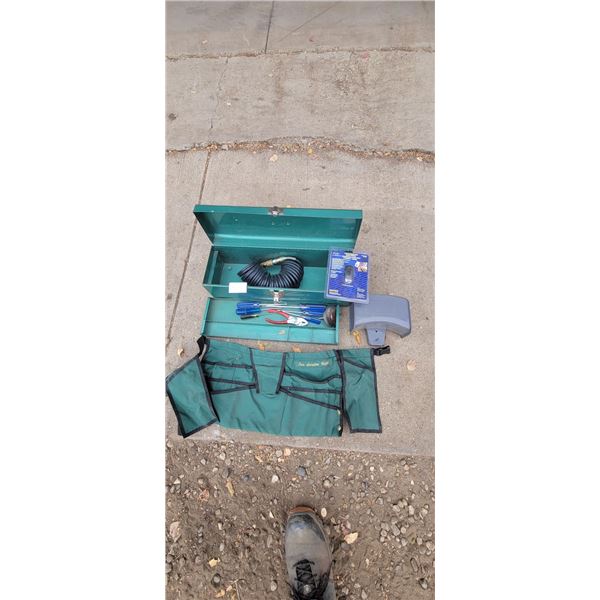 Beach Tool Box + Content/Garage Remote/Garden Bib + Hose Holder