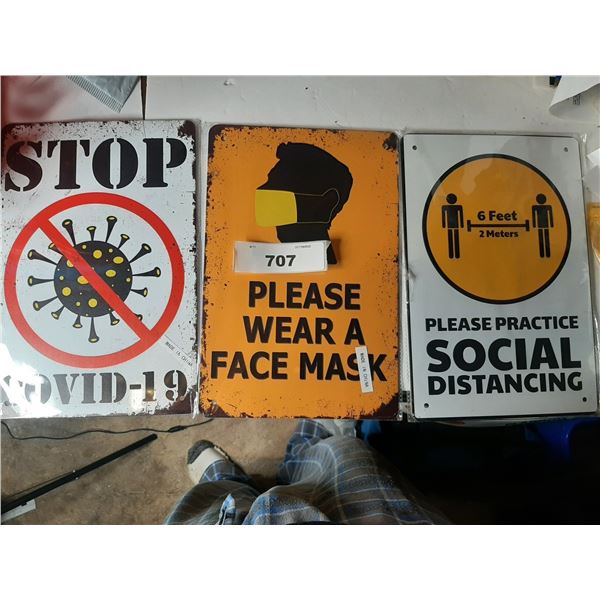Lot of 3 Covid-19 signs