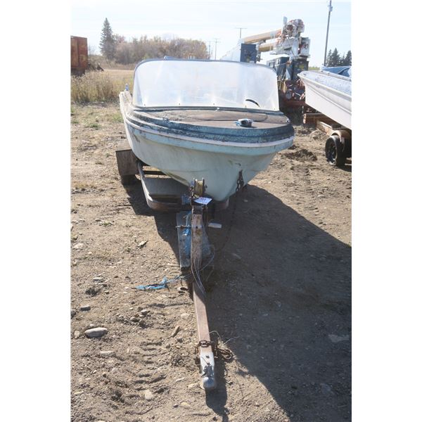 sea foam green boat 14ft & trailer.  Trailer SN# SK400755892