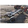 Image 3 : Double axle hay trailer with misc wood items on it