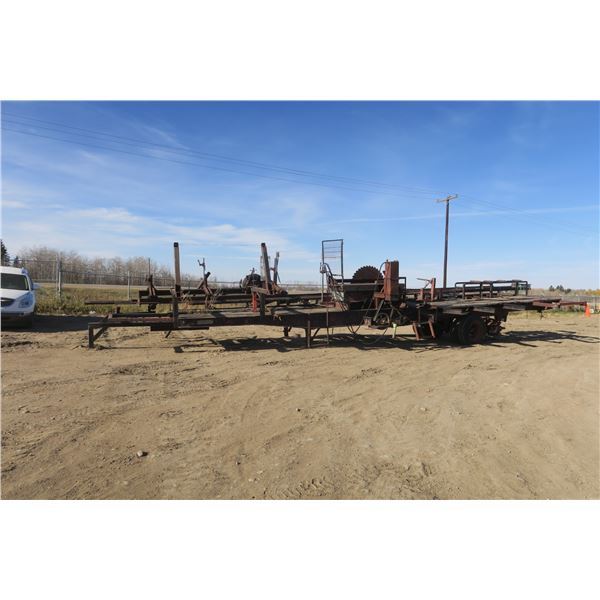 Homebuilt saw mill plant on a flat deck semi trailer
