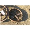Image 2 : 3 misc vintage metal wheels, 13",17" 18"