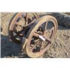 Image 2 : vintage metal steam engine part on 34" wheels