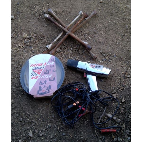 Engine Timing Light, VA-59 Air Filter & 4 Tire Irons