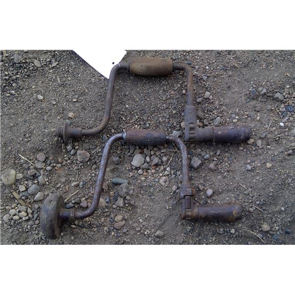 2 Antique Hand Powered Drills