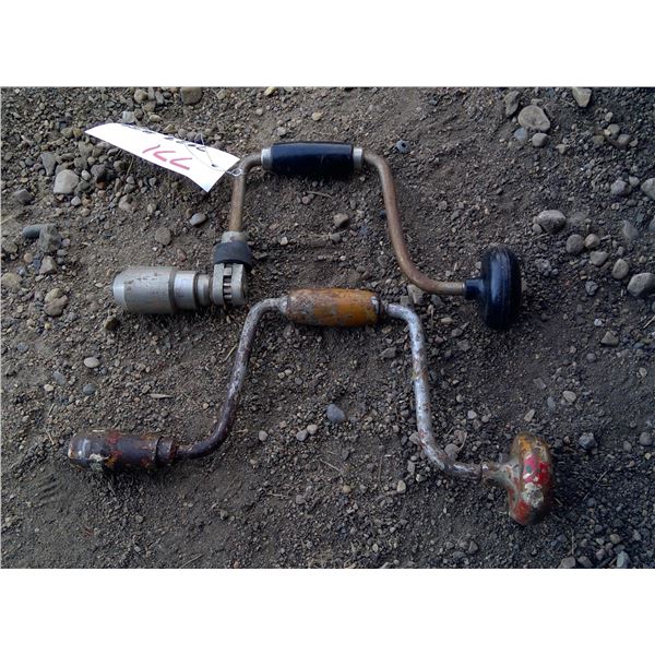 2 Antique Hand Powered Drills