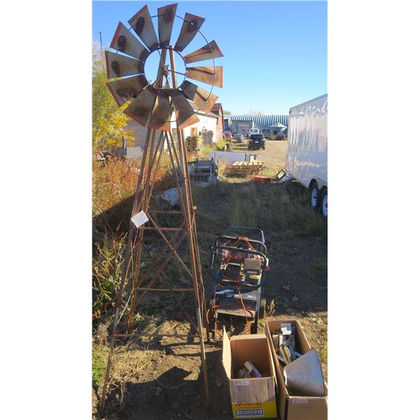 Wind Mill, pressure washer, 2"x4" straps, 2"x4" box angle straps
