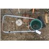 Image 2 : wheeled Seeder, 2 shovels, light stand dish, rake