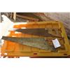 Image 1 : 2 - hand saws, tan handle and black handle