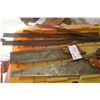 Image 5 : 3 - hand saws & 4 - old buck saw blades