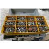 Image 5 : grey tackle box of misc screw & items