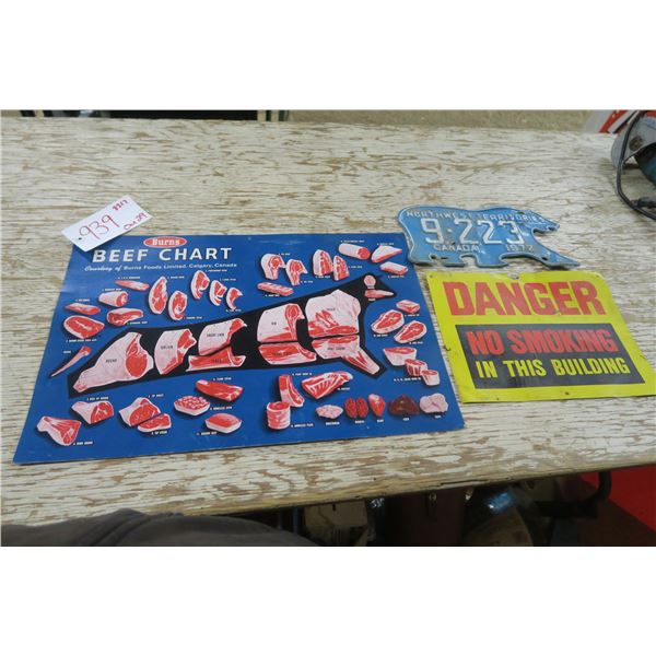 2 - signs and a 1971 license plate from NWT