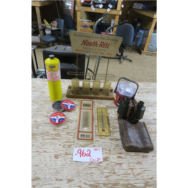 Misc lot of items , cans of .177 BB ammo, MAP-Pro bottle, lamp ..Etc..
