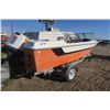 Image 11 : StarCraft 18ft white with black stripe and orange bottom boat and trailer.  Boat VIN# STR18545M74l-7