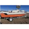 Image 22 : StarCraft 18ft white with black stripe and orange bottom boat and trailer.  Boat VIN# STR18545M74l-7