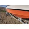 Image 23 : StarCraft 18ft white with black stripe and orange bottom boat and trailer.  Boat VIN# STR18545M74l-7