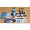 Image 1 : Box of Assorted hardwares - 360 Miter sled kit, Flood light bulbs, Ankle brace, Face shields, Pressu