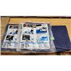Image 1 : Set of 3, Blue Moving blankets - 2 are new, sealed in bags & One loose - All 72" x 80"