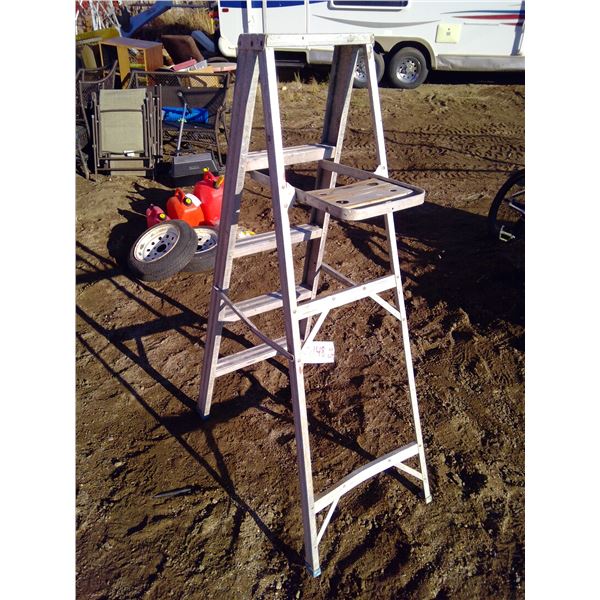 Folding Silver Ladder 59 inches high
