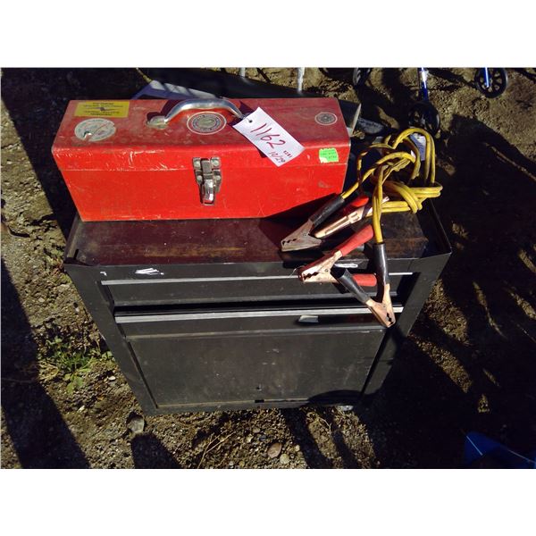 Tool boxes & Jumper cables & assorted tools