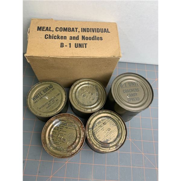 VINTAGE MILITARY COMBAT RATION MEAL CANS UNOPENED - Schmalz Auctions