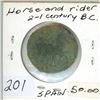 Image 1 : 2-1 Century Spain, Horse & rider, male head, dolphin behind bust