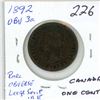 Image 1 : 1892 OBV 3a Canada Large Cent, rare obverse, Large Serif in E