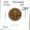 Image 1 : 1943 Tombac Canada 5¢