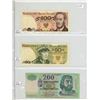 Image 1 : Lot of 3:1979 Poland 100 Zlotych,1982 Poland 50 Zlotych,2001Hungary 200 Forint
