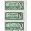 Image 2 : Lot of 7 Consecutive UNC 1954  Canada $1, Beattie/Rasminsky, V/Z 7079560-9566