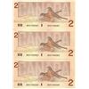 Image 1 : Lot of 3 Consecutive UNC 1986 Canada $2, Thiessen/Crow, BRX 1908581-8583